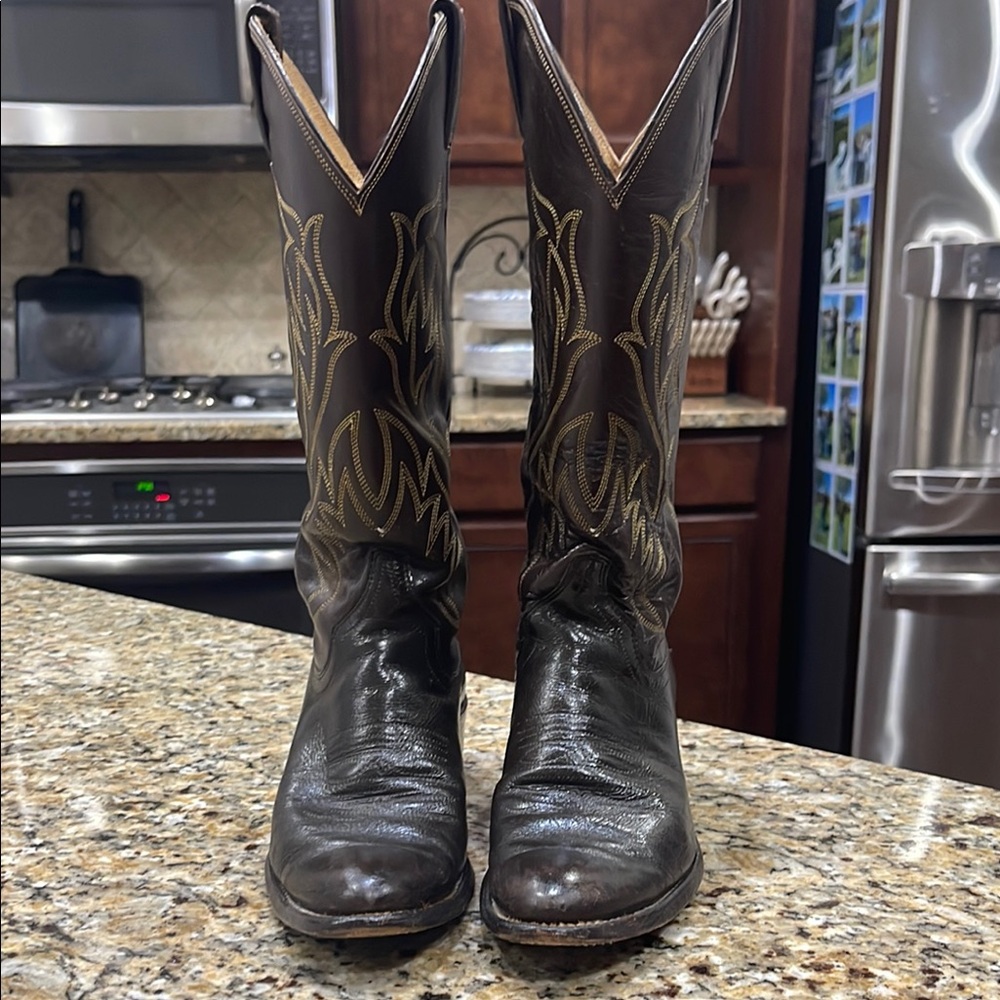 Justin Boots Brown Heeled Western Boots